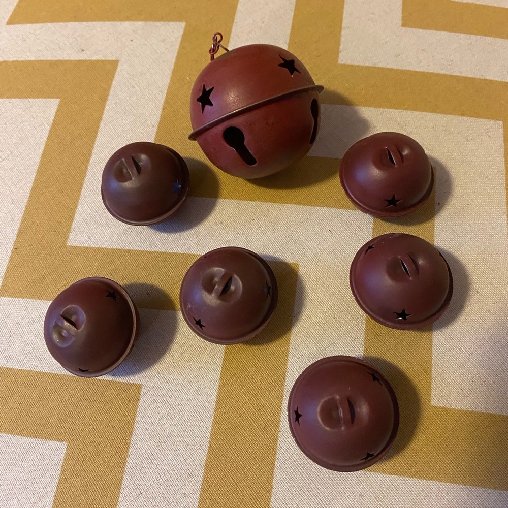 7 rustic jingle bell ornaments